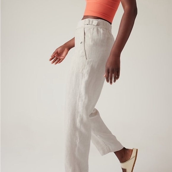 Athleta Voyager Linen Beige Pant $109 Pkus Size 22 Brand New with Tag - Picture 2 of 5